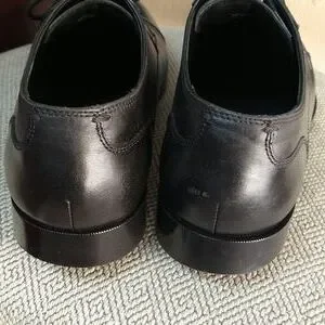 Leather, Used Cole Has men Cole Haan Mens Blk Leather Brown Stitching Lace Up Rubber  main image 3